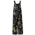 thumbnail image 6 of Douhoow S-5XL Women Plus Size Loose Jumpsuits Leisure Boho Sleeveless Wide Legs Floral Overalls, 6 of 9
