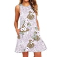 thumbnail image 5 of SMihono Robe d'Été pour Femmes Grande Taille Robes d'Été pour Femmes Plage Florale T-Shirt Robe Décontractée Poches Boho Robe Débardeur, 5 of 5