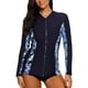 thumbnail image 1 of Charmo Camiseta de natación con protección solar y manga larga con cremallera frontal para mujer, 1 of 1