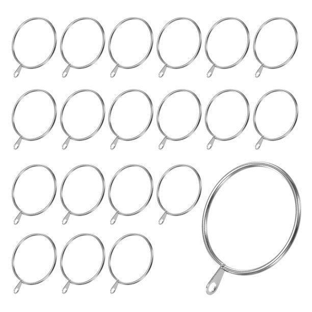 Uxcell Paquete de 20 Anillos de Cortina Plateados con Ojal, Anillos de Metal a Prueba de Óxido para Varillas de Cortina, Diámetro Interior de 2 Pulgadas