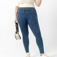 thumbnail image 6 of YDFCWXW Women's High Stretch Pants, Pocket Tight Fit, Fitness Casual Comfort Jeans Sky Blue, XL, 6 of 9