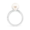 thumbnail image 2 of Angara Freshwater Cultured Pearl Infinity Ring in 14K White Gold for Women | June Birthstone Jewelry for Her, 2 of 8