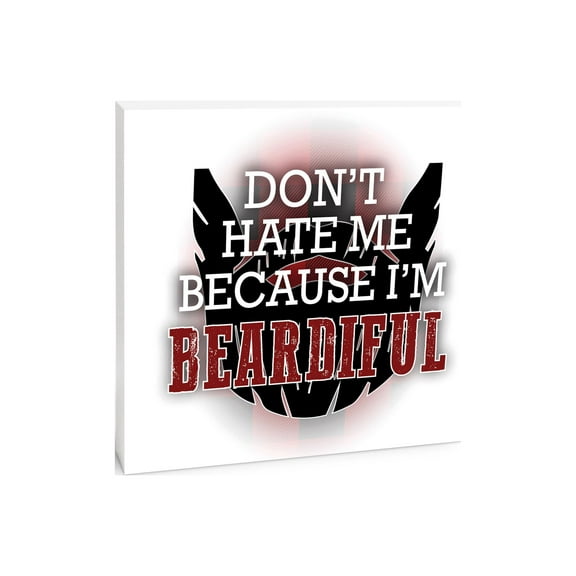 I'm Beardiful Black Beard 10 x 10 Wood Tabletop Sign Plaque