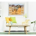 thumbnail image 3 of Removable Wall Sticker/Wall Mural - A Zebra on The African Savannah with Acacia Trees | Creative Window View Wall Decor - 36"x48", 3 of 6