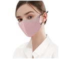 thumbnail image 3 of Minjewel Ice Silk Face Mask with Rhinestones - Women 3D Sparkly Design, Breathable, Soft, Lightweight, Fashionable for Party, Travel, Daily Use,Hot Pink, 3 of 9
