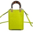 thumbnail image 4 of Fendi FF Zucca Mini Sunshine Shopper Leather Crossbody Bag, Green, 4 of 4