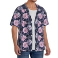 thumbnail image 4 of Wukai Flowers Men's Casual Short-Sleeve Button Down Shirt - Lightweight Summer Dress Shirt for Daily Wear-X-Large, 4 of 7