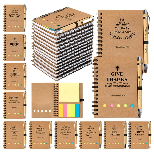 Cuadernos en espiral con bolígrafos, diarios de oración a granel, de Christian Gifts