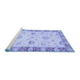 thumbnail image 2 of Ahgly Company Machine Washable Indoor Round Oriental Blue Traditional Area Rugs, 4' Round, 2 of 4