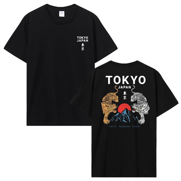 Camiseta de tigre con estampado de espalda de Tokio japonés ropa para hombre regalos de gángel camisetas de algodón ropa de calle para hombre