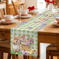 thumbnail image 5 of Easter Bunny Table Runner 48 Inches Long Farmhouse Dress Scarves, Spring Easter Eggs Floral Sage Green Check Dining Tablerunner for Coffee Table/Kitchen Island/Party Décor, 13" x 48", 5 of 8
