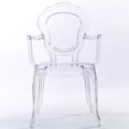 thumbnail image 4 of 2xhome Clear Transparent Modern Ghost Chair Armchair Vanity Dining Room Lounge Acrylic Molded Mirrored Furniture Desk Vanity Dining With Arms Armchair Accent Desk Work Room Office, Set of 1, 1 piece, 4 of 7