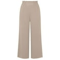 thumbnail image 6 of Lounge Pants Women 2026 Spring Summer Elastic High Waist Wide Straight Leg Casual Loose Cotton Linen Pants with Pockets, 6 of 6