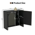 thumbnail image 3 of Accent Cabinet with Printed Arched Line Pattern, Modern Buffet Sideboard with Adjustable Shelves, Decorative Storage Cabinets for Bedroom Living Room Kitchen Office Entryway and Hallway, Black, 3 of 7