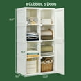 thumbnail image 2 of Gymax Portable Closet Clothes Foldable Armoire Wardrobe Closet w/ 8 Cubby Storage, 2 of 10