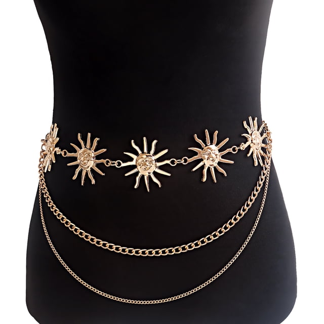 Cadena de cintura con colgante de metal estilo atmósfera, accesorios de moda para mujer, cadena para el cuerpo para chica sexy, cadena para cinturón de vestir