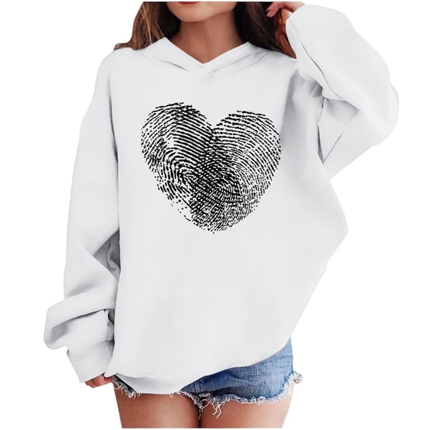 Sudadera con capucha y estampado de corazón de San Valentín, sudadera de manga larga para niños y niñas, chaqueta para niñas de talla mediana y grande.