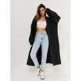 thumbnail image 6 of Women'S Oversized Long Cardigan Open Front Duster Sweater Cardigan Black S, 6 of 9