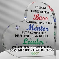 Gift for Leader Boss Mentor Office Desk Decor Thank You Gift for Boss Lady Acrylic Plaque for Supervisor office Manager Going Away Work Anniversary Retirement Gifts Appreciation Keepsake