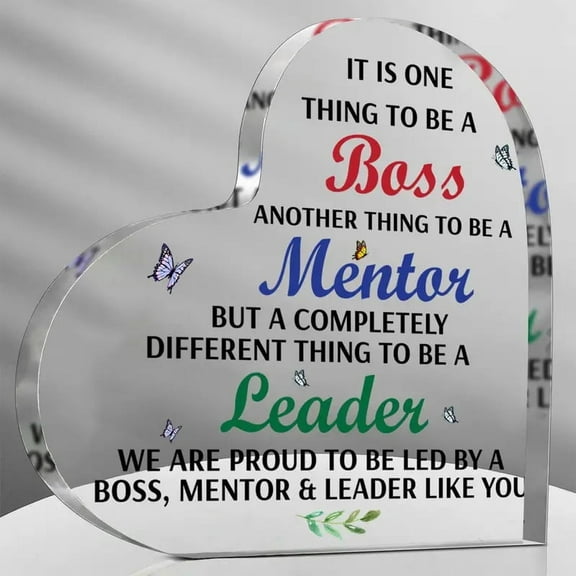 Gift for Leader Boss Mentor Office Desk Decor Thank You Gift for Boss Lady Acrylic Plaque for Supervisor office Manager Going Away Work Anniversary Retirement Gifts Appreciation Keepsake