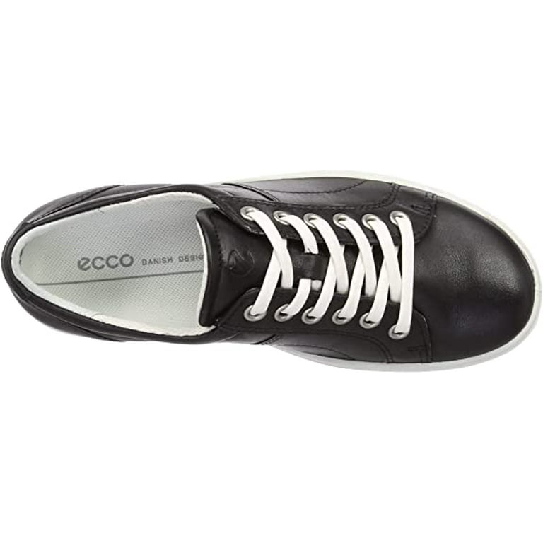 Women's ECCO Soft Classic Lace Sneaker Black Nappa Leather 36 M