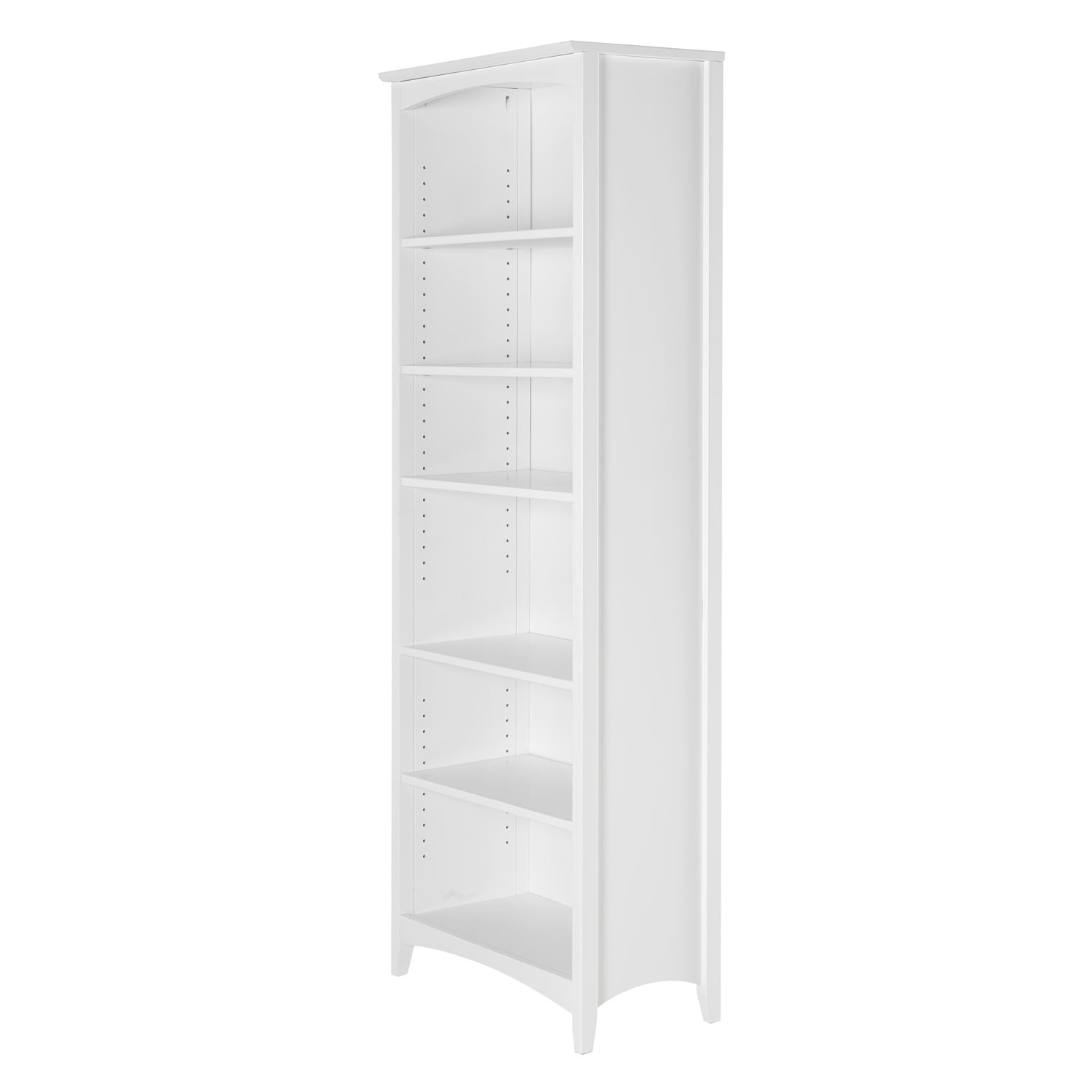 Camaflexi 72” Shaker Style 6-Shelf Wooden Bookcase Closed Back Storage Shelf, White