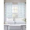 thumbnail image 5 of Striped Sheer Curtains 45 inches Long 2 Panels Set Ocean Light Blue Starfish Shell Jellyfish Coral Tiers Sheers Rod Pocket Small Window Short Curtains for Kitchen Cafe, Each 52" W x 45" L, 5 of 7