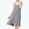 thumbnail image 4 of Previn Women's CottonPlus Size Nightgown Solid Soft Summer Sleeveless Flowy Knee Length Strappy Backless Tank Sleepwear Midi Pajama Dress Comfy Dark Grey Large, 4 of 4