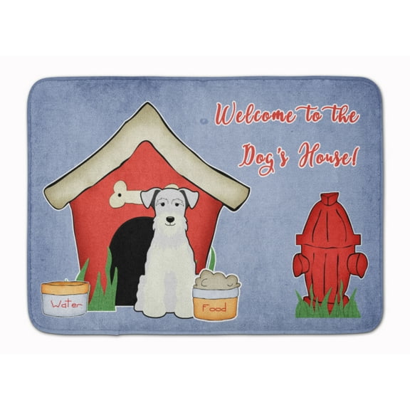 Dog House Collection Miniature Schnauzer White Machine Washable Memory Foam Mat