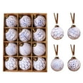 thumbnail image 5 of hulanddfd Christmas Tree Ball Ornament Set - 12Pcs Shatterproof Xmas Hanging Balls, Christmas Hanging Pendant for Tree Wreath and Wedding Holiday Party Decor 8cm/3.15", 5 of 7