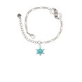 thumbnail image 2 of Delight Jewelry Silvertone Teal Snowflake with Clear Crystal Silver-tone Paw Infinity Link Chain Bracelet, 6"+2" Extender, 2 of 3