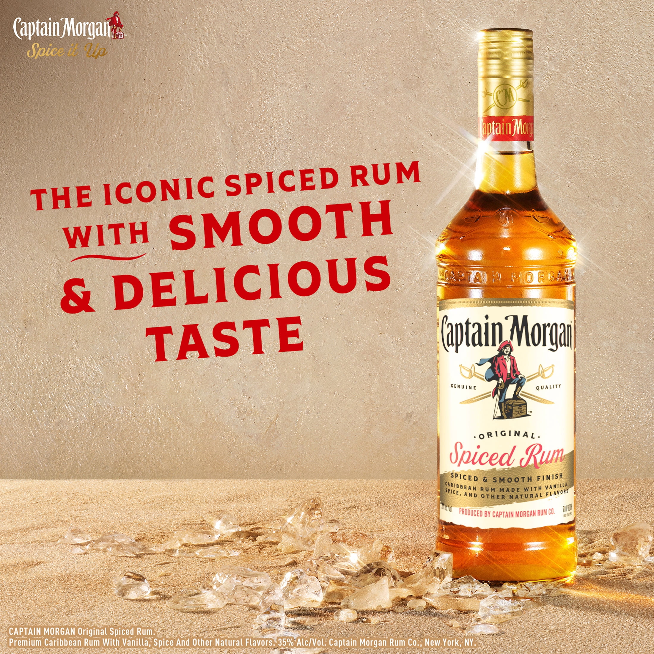 Captain Morgan Original Spiced Rum, 1.75 L, 35% ABV