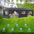 thumbnail image 3 of Tappio 10'x30' Party Tent Outdoor Heavy Duty Gazebo Wedding Canopy, Event Tent Shelter with 8 Sidewalls and Zippered Door for Parties Wedding, Black, 3 of 8