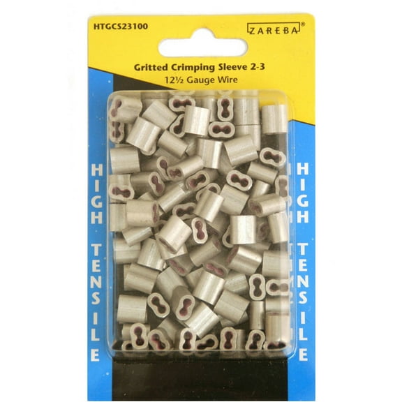 Zareba High Tensile 2-3 Gritted Wire Crimping Sleeves – 100 Pack