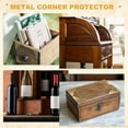 thumbnail image 7 of 4Pcs Brass Flat Corner Bracket 1.2 Inch Vintage Brass Hollow Pattern Corner Protector with Mounting Nails (Bronze), 7 of 7