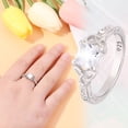 thumbnail image 5 of Birthday Christmas Gift Exquisite Fashion Women Diamond Ring Jewelry 925 Sterling Silver Zircon 11, 5 of 8