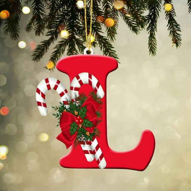Fiudx Adornos de Letras para Árbol de Navidad, Colgante con 26 Letras Del Alfabeto, Decoración Personalizada Diy, Material Acrílico, Resistente y Ligero, Multiusos, Ideal para El Hogar y La Oficina,