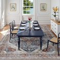 thumbnail image 4 of Boho Vintage Round Rug ft- Faux Wool Dreely Washable Area Rug Small Distressed Throw Rugs Floor Carpet for Door Mat Entryway Bedrooms Laundry (Round - ; Diameter Border ), 4 of 7