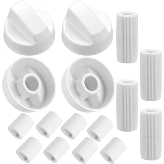 ARCADORA Universal Control Knob Kit 4 Knobs 12 Adapters ABS Material Long Short Adapter Styles For Stove Range Oven Appliances