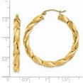 thumbnail image 2 of 14k Yellow Gold Hollow Polished Hinged post Light Twisted Hoop Earrings 38x35.5mm Wide 4mm Thick Hoop Earring for Women, 2 of 2