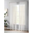 thumbnail image 4 of Sheer Curtains 96 Inches Long, Cream Greek Key Light Filtering Window Curtains for Living Room, Geometric Greece Ancient Farmhouse Geo Rod Pocket Voile Sheer Curtain Drapes, 52"W x 96"L, 2 Panels, 4 of 8