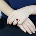 thumbnail image 5 of Garnet Red Silver Womens Ring Solitaire Stainless Steel Zircoin Anillo Rojo y Plata Para Mujer Solitario Acero Inoxidable, 5 of 5