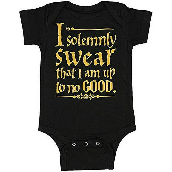Harry Potter Unisex Baby Up To No Good One Piece Bodysuit - Black (6 Months)