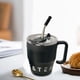 thumbnail image 4 of Taza aislada, taza de paja de acero inoxidable, duradera, portátil, reutilizable, taza térmica Taza de café para de leche Bebidas calientes frías Negro perfecl Taza aislada para sorber, 4 of 7