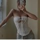 thumbnail image 1 of VISgogo Mujeres Casual Tank Tops, Color sólido Sin Mangas Sin Espalda Slim-Fit Hollow-Out Cordón Halter Crop Tops VISgogo moda, 1 of 2
