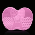 thumbnail image 1 of Silicone Makeup Brush Cleaner Pad Washing Scrubber Board Cleaning Mat Hand Tool,Pink Makeup Brush, 1 of 5