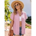 thumbnail image 5 of MOYIKO Short Sleeve Summer Tops for Women Casual Button Down Shirts Striped Business Work Blouses, 5 of 7