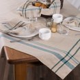 thumbnail image 3 of Contemporary Home Living French Striped Border Chambray Rectangular Tablecloth - 84" - White and, 3 of 4
