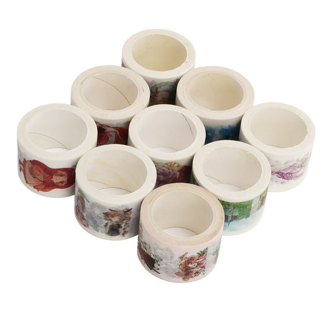 Japanese Paper Tape Set, Decorative Tape 9 Rolls Colored For Album