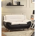 thumbnail image 3 of Home Square 3 Piece Contemporary Faux Leather Living Room Set Black/Beige, 3 of 5